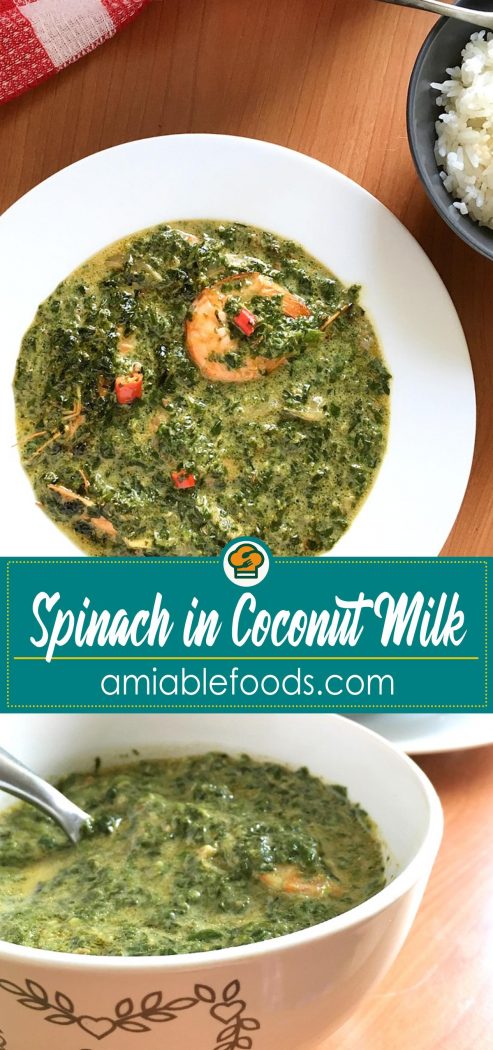 spinach laing with rice