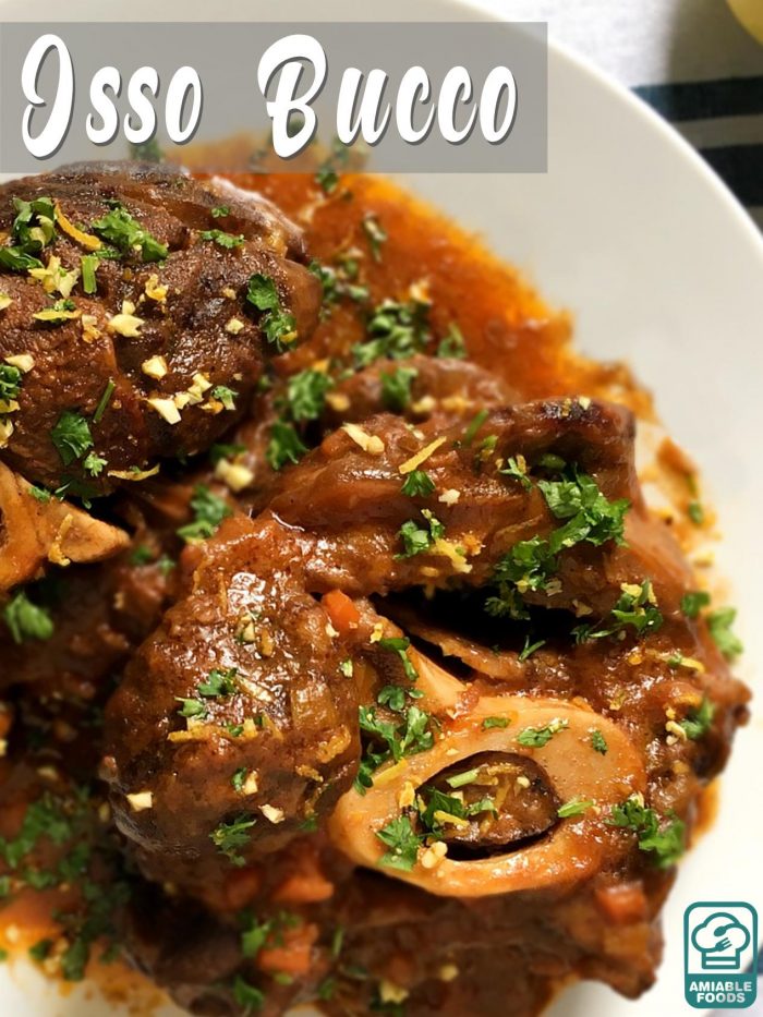 osso buco garnished with parsley