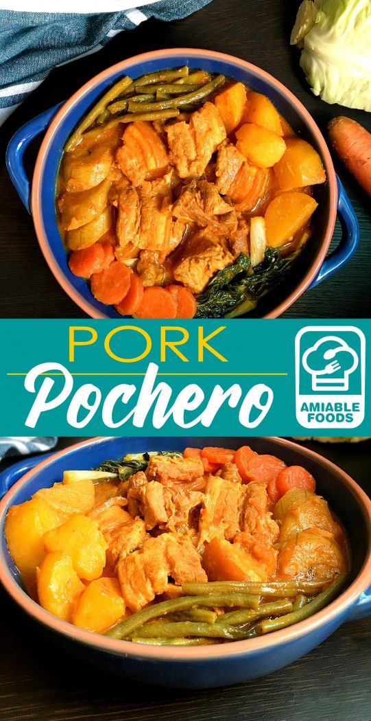 pork pochero with cabbage and carrots