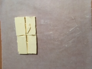butter on baking paper