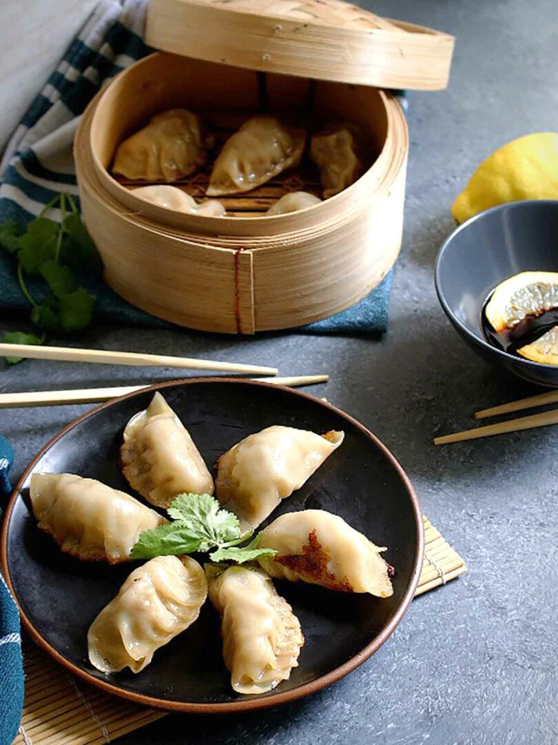 dumplings in a plate