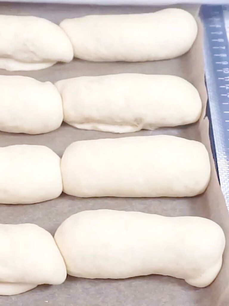 dough with filling in a baking sheet