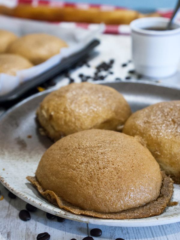bread buns with coffee topping