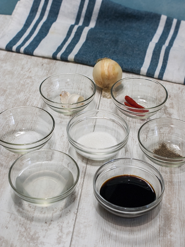 ingredients for dipping sauce on top of table