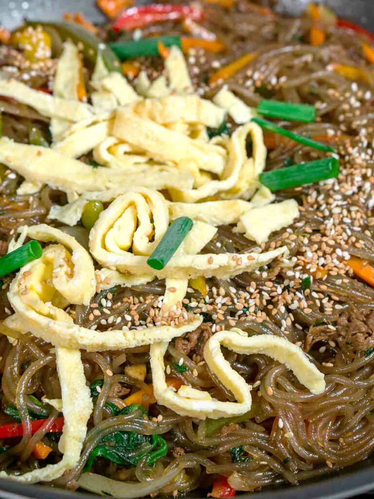 noodles in a wok