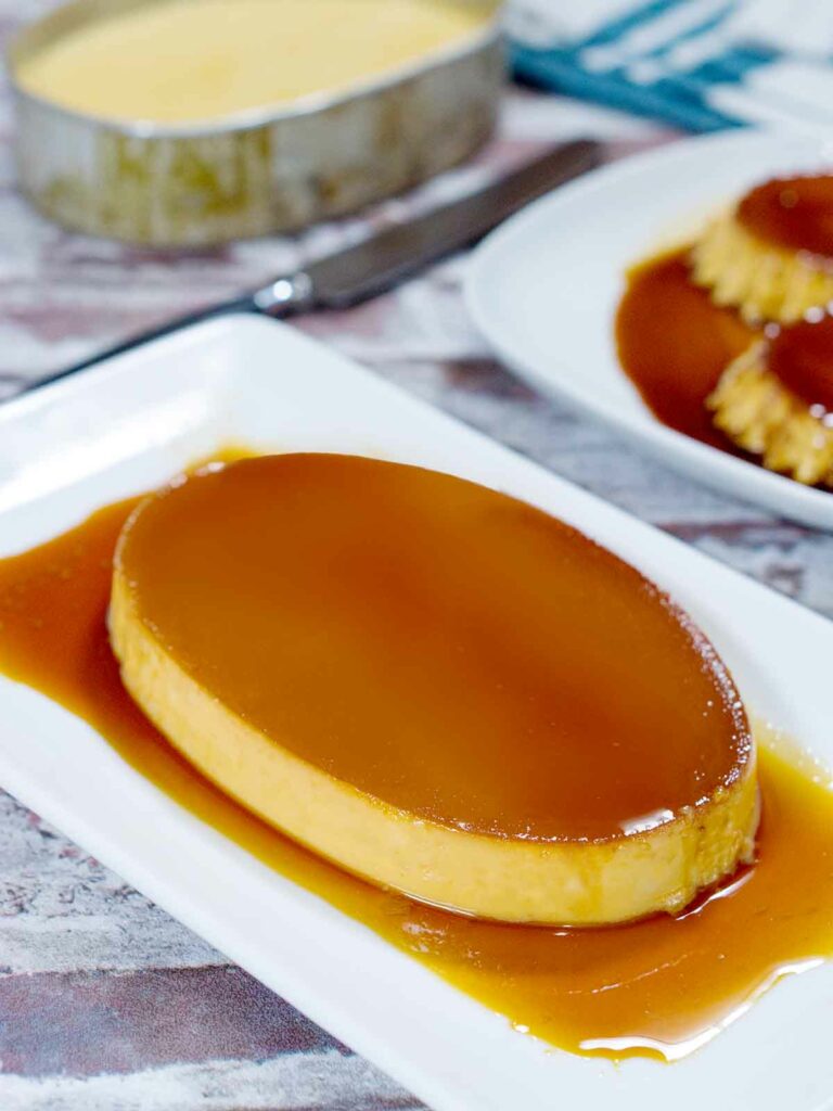 dessert with syrup in a plate