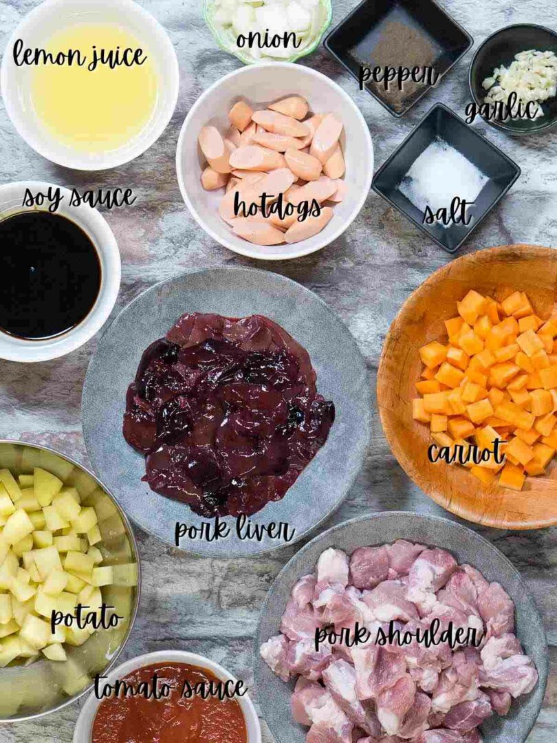 stew ingredients on top of table