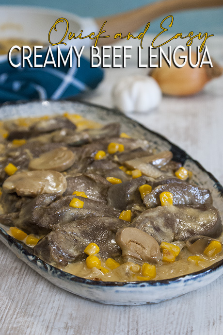beef tongue with corn kernels