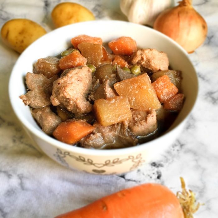 pork menudo with carrots and potatoes