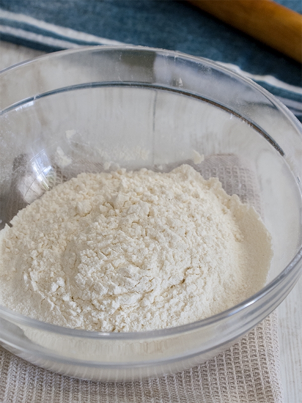 cake flour in a bowl