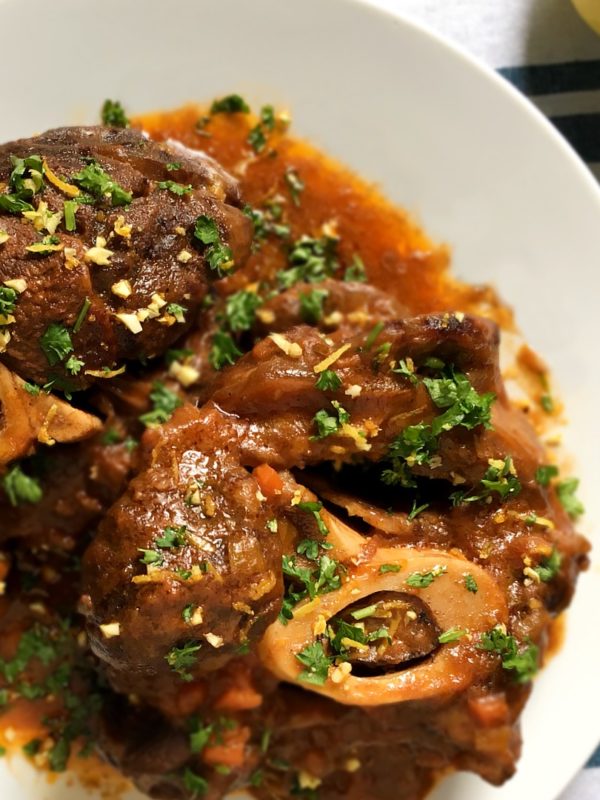 osso buco on plate with parsley