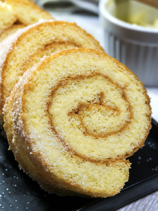 jelly roll coated with butter