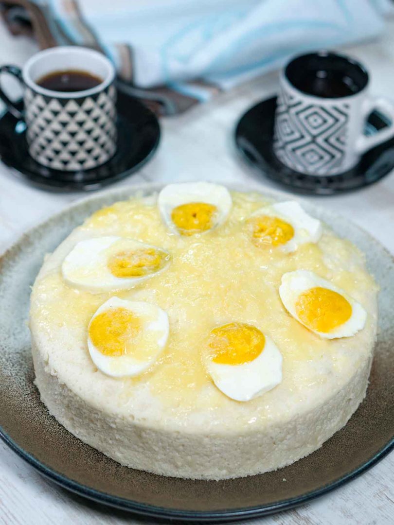 dessert with egg in a plate