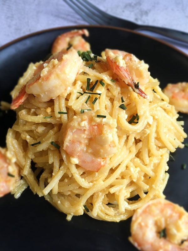 salted egg pasta on table