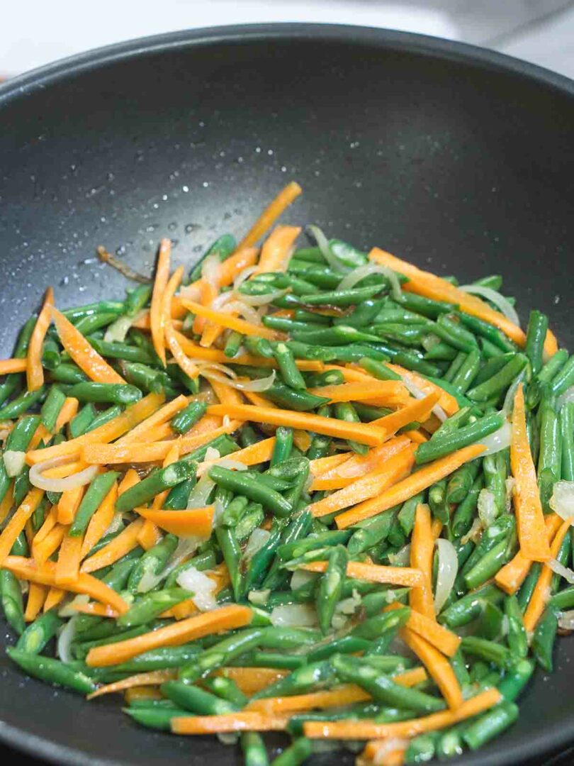 vegetables frying