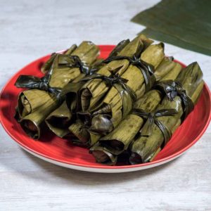 rice cake wrapped in banana leaves