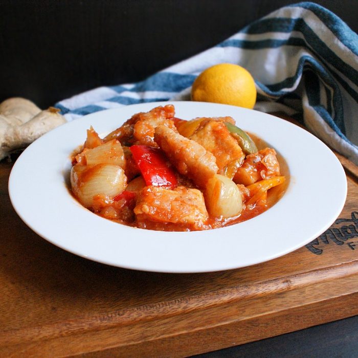 sweet and sour fish on top of table