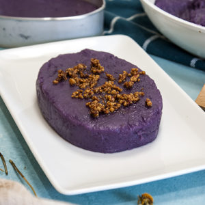 purple yam in a plate with latik