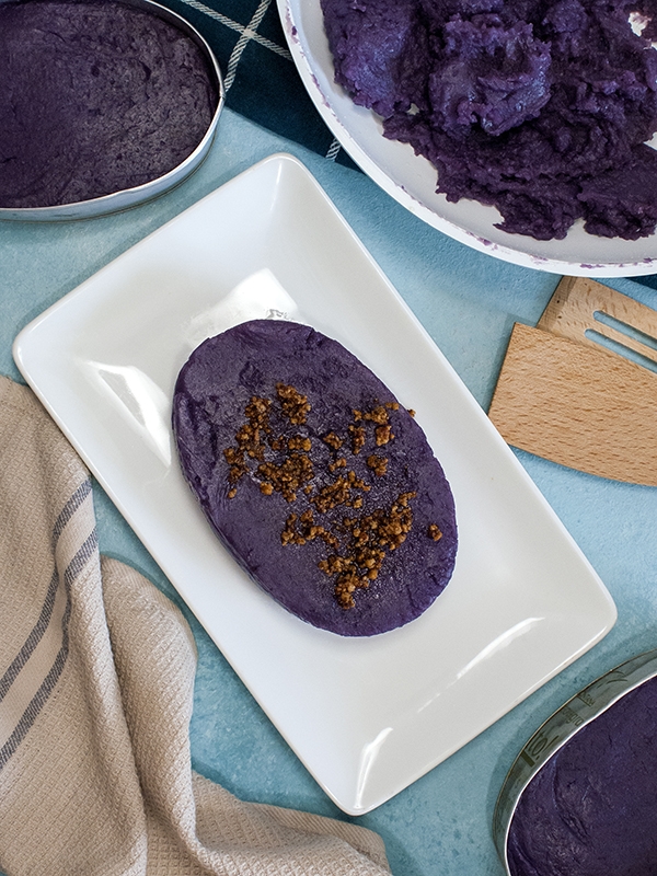 purple yam in a plate on top of table