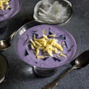 purple dessert in a glass